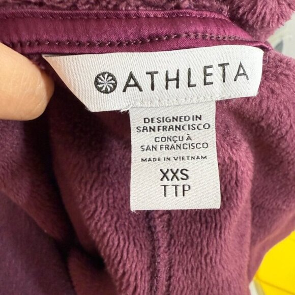 ATHLETA COZY KARMA FUNNEL NECK SWEATSHIRT Spiced Cabernet Heather Size XXS - Picture 8 of 9